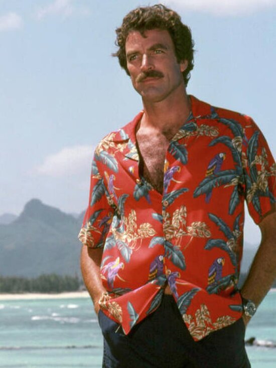 Paradise Found Other - Paradise Found Hawaiian Button Shirt XL Red Parrot ASO Tom Selleck in Magnum PI